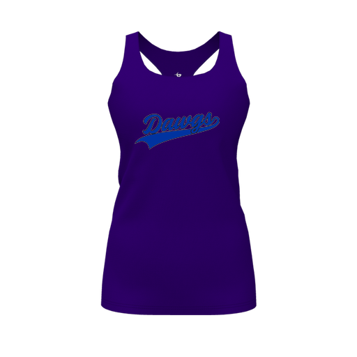 [CUS-DFW-RCBK-PER-PUR-FYS-LOGO2] Racerback Tank Top (Female Youth S, Purple, Logo 2)