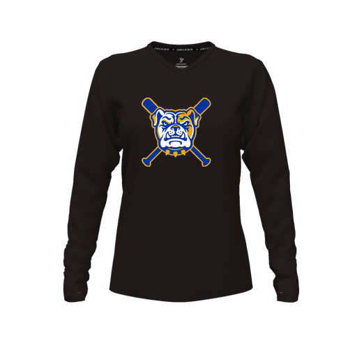 [CUS-DFW-TEES-CMF-VNK-LSL-BLK-FYXS-LOGO1] Comfort T-Shirt (Female Youth XS, Black, V Neck, Logo 1, Long Sleeve)