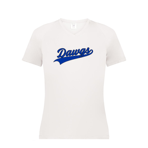 [2792.005.XS-LOGO2] Ladies Smooth Sport V-Neck T-Shirt (Female Adult XS, White, Logo 2)