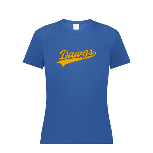 [2792.060.XS-LOGO3] Ladies Smooth Sport V-Neck T-Shirt (Female Adult XS, Royal, Logo 3)