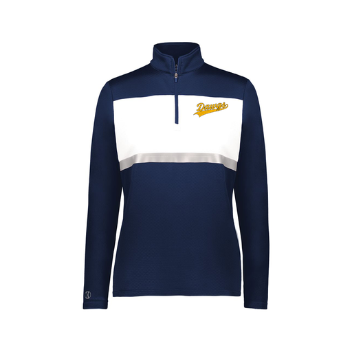 [222791.301.XS-LOGO3] Ladies Bold 1/4 Zip Pullover (Female Adult XS, Navy, Logo 3)