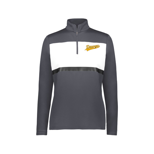 [222791.F52.XS-LOGO3] Ladies Bold 1/4 Zip Pullover (Female Adult XS, Gray, Logo 3)