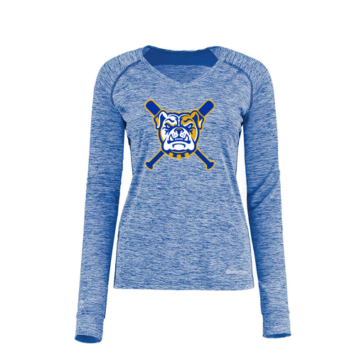 [222770.U55.XS-LOGO1] Ladies Electric Long Sleeve Shirt (Female Adult XS, Royal, Logo 1)
