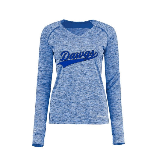 [222770.U55.XS-LOGO2] Ladies Electric Long Sleeve Shirt (Female Adult XS, Royal, Logo 2)