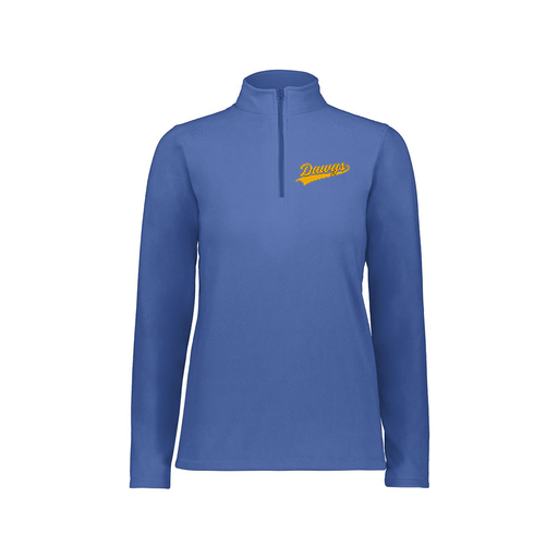 [6864.060.XS-LOGO3] Ladies MicroFleece 1/4 Zip Pullover (Female Adult XS, Royal, Logo 3)