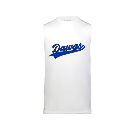 [222593.005.S-LOGO2] Men's CoolDry TankTop (Adult S, White, Logo 2)