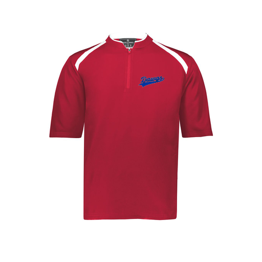 [229581-AS-RED-LOGO2] Men's Dugout Short Sleeve Pullover (Adult S, Red, Logo 2)