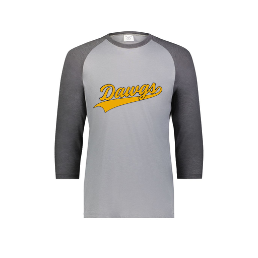 [6879.30V.S-LOGO3] Men's Vintage 3/4 Sleeve T-Shirt (Adult S, Gray, Logo 3)