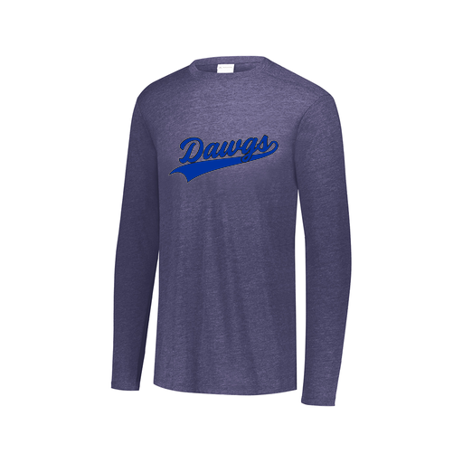[3075.U22.XS-LOGO2] Decker Men's Tri-Blend T-Shirt - Long Sleeve (Adult XS, Navy, Logo 2)
