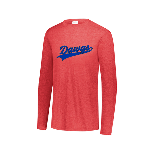 [FTLCUBRD-AXS-LOGO2] Decker Men's Tri-Blend T-Shirt - Long Sleeve (Adult XS, Red, Logo 2)