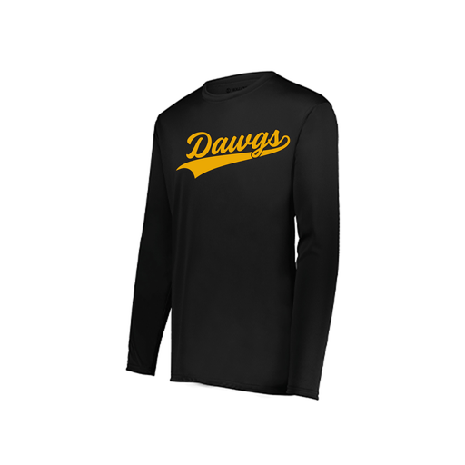 [222823.080.S-LOGO3] Youth LS Smooth Sport Shirt (Youth S, Black, Logo 3)