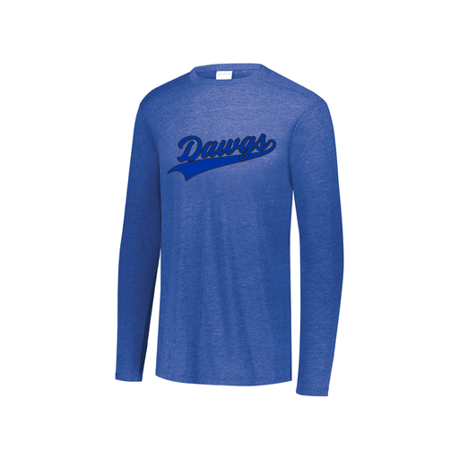 [FTLCUBRY-YS-LOGO2] Decker Youth Tri-Blend T-Shirt - Long Sleeve (Youth S, Royal, Logo 2)