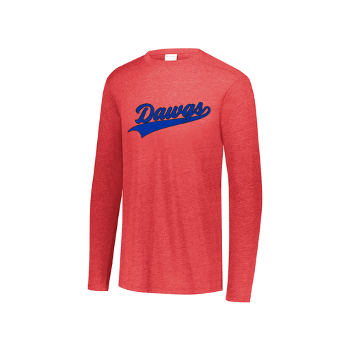 [FTLCUBRD-YS-LOGO2] Decker Youth Tri-Blend T-Shirt - Long Sleeve (Youth S, Red, Logo 2)
