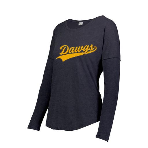 [3077.72N.XS-LOGO3] Ladies LS Ultra-blend T-Shirt (Female Adult XS, Navy, Logo 3)